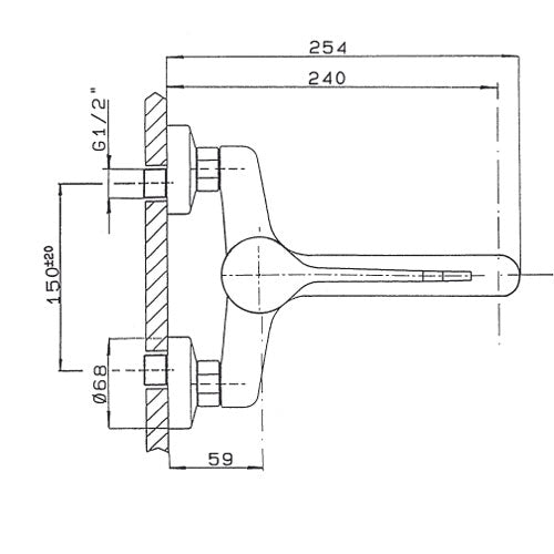 Ecoline GS Wall-Mounted Single-Lever Sink Mixer