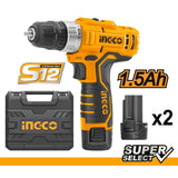TRAPANO AVVITATORE INGCO CDLI1232 2 BATTERIE E VALIGETTA - La Fattoria